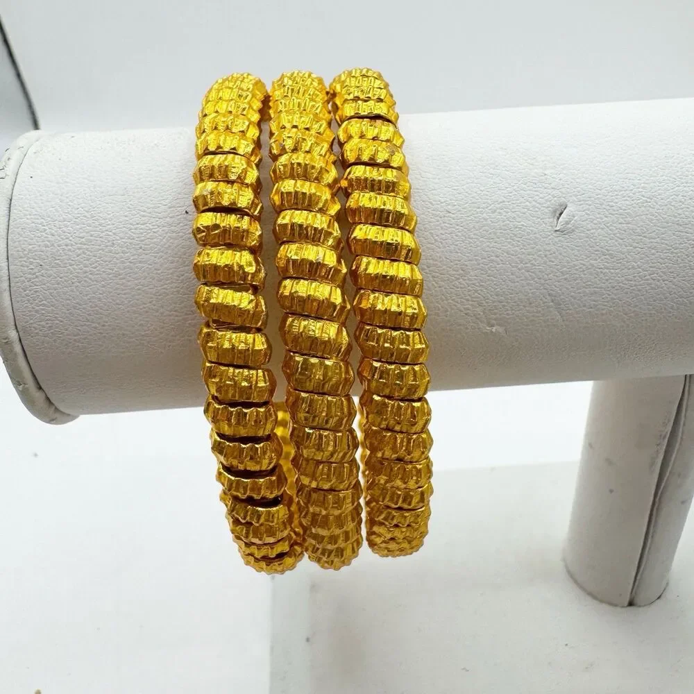 Gold Plated Traditional Indian Bangle Bracelet Set Of 3 Bollywood Bridal